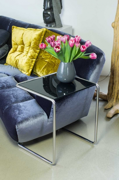 Sofa side table glass